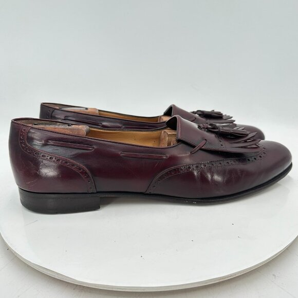Salvatore Ferragamo Men Size 12B Brown Leather Tassel Brogue Loafer Dress Shoes - Picture 4 of 12